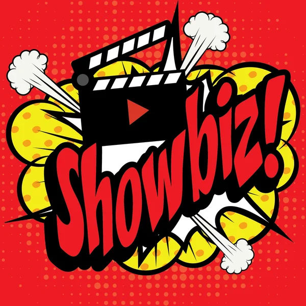 Pop Art icône de bande dessinée "Showbiz !". — Image vectorielle