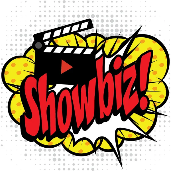 Pop Art icône de bande dessinée "Showbiz !". — Image vectorielle