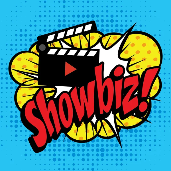 Pop Art icona fumetti "Showbiz !". — Vettoriale Stock