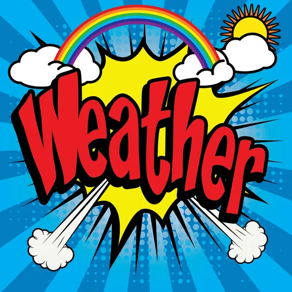 Pop Art icona fumetti "Meteo !". — Vettoriale Stock