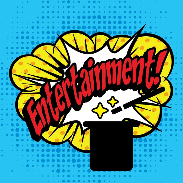 Popart strips pictogram "Entertainment!". — Stockvector