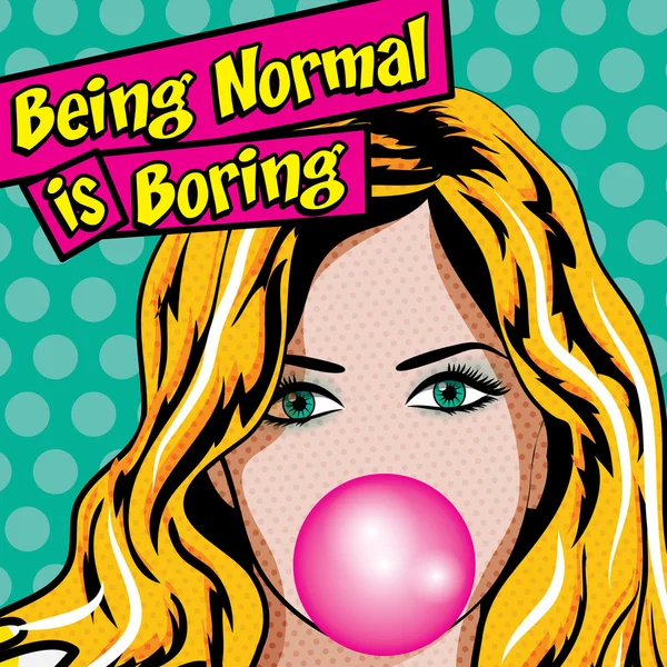 Pop Art kadın sakız ile