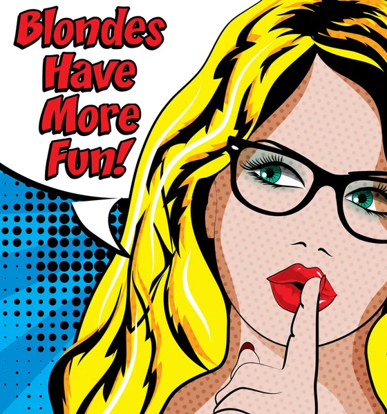 Frau - Blondinen haben mehr Spaß! — Stockvektor