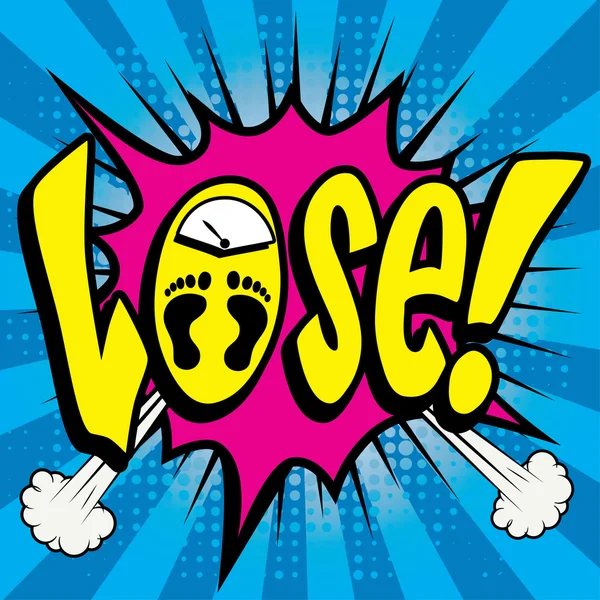 Pop Art komiks ikona "Lose!". — Stockový vektor