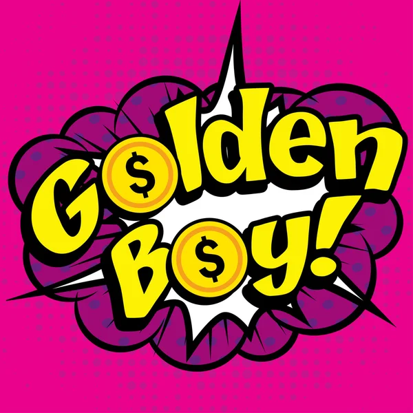 Historietas de arte pop - "Golden Boy !". — Vector de stock