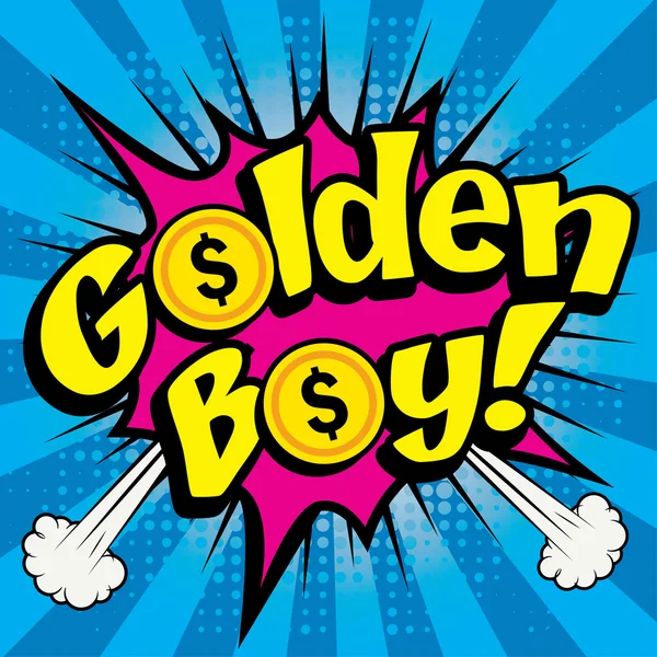 Banda desenhada Pop Art - "Golden Boy !". — Vetor de Stock