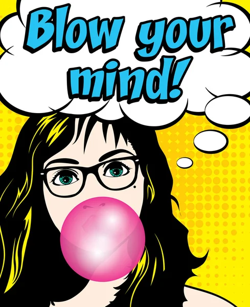 Femme - BLOW YOUR MIND ! — Image vectorielle