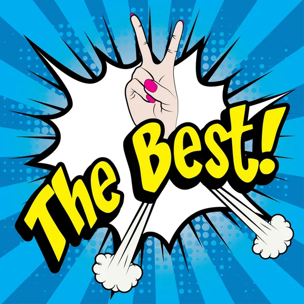 Pop Art comics icon "The Best!". — Stock Vector