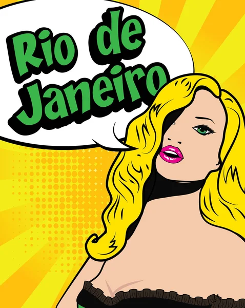Женщина поп-арта - Рио-де-Жанейро — стоковый вектор