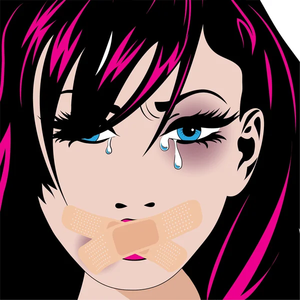 Pop Art gråtande kvinna — Stock vektor