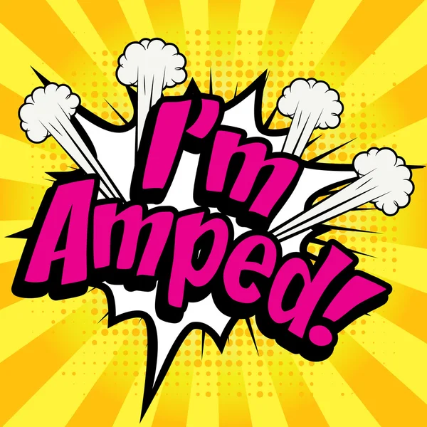 I am amped comic lettering — Stock Vector