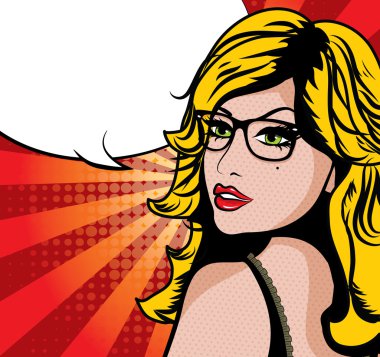 Konuşma balonu olan kadın