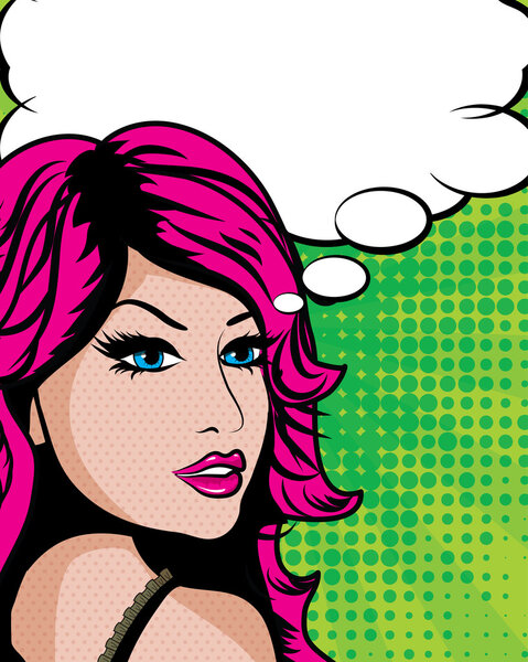 Woman with speech bubble