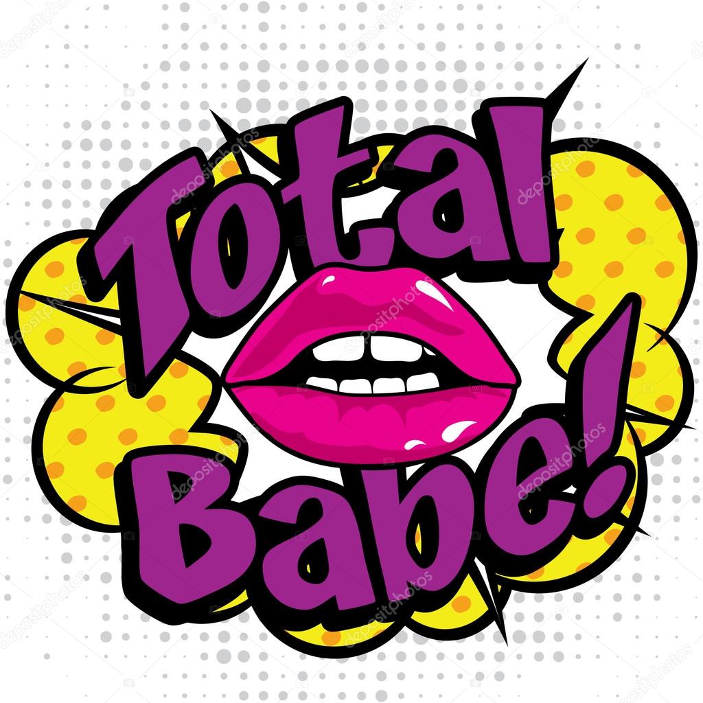 Total babe retro comic lettering