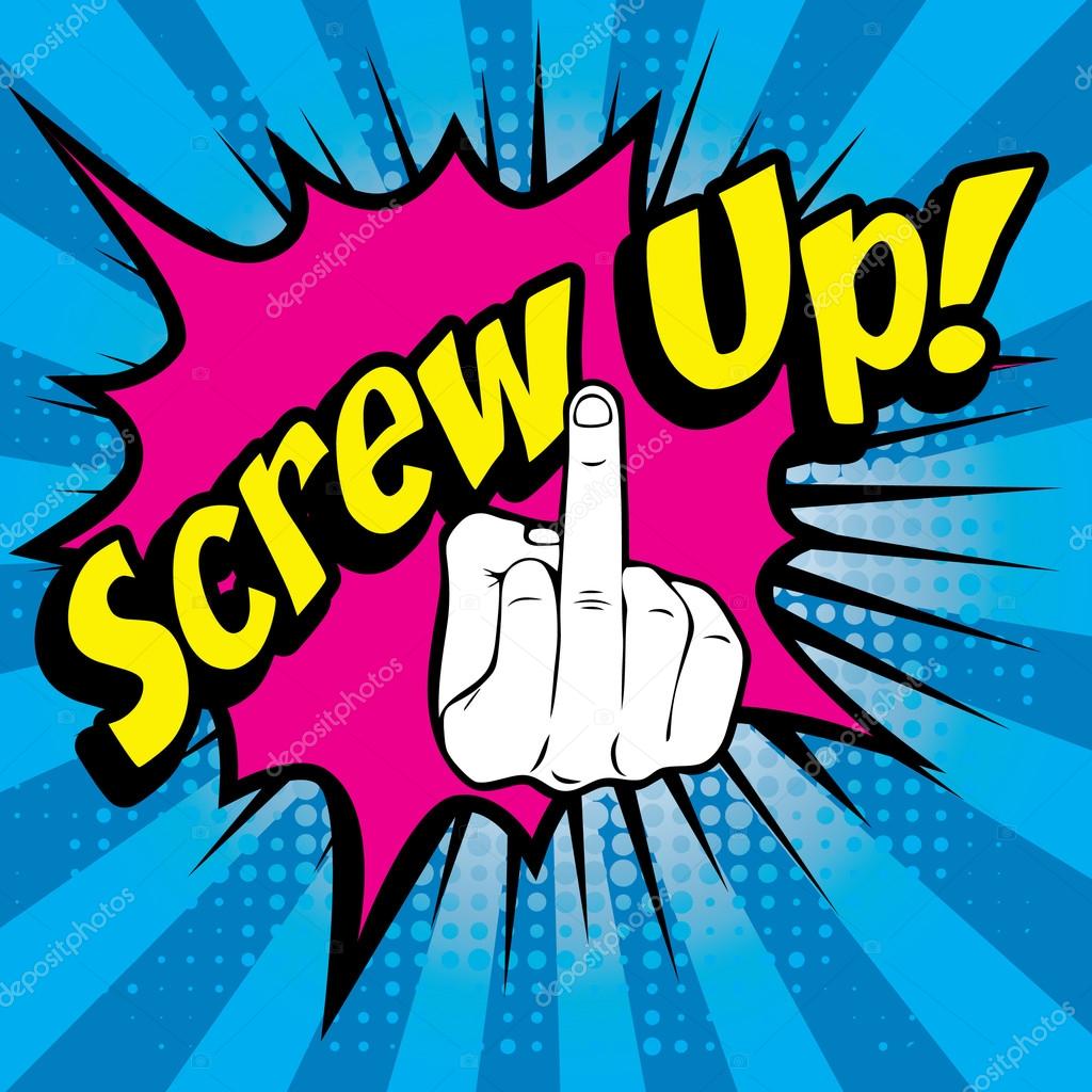 Screw up retro comic pop art lettering