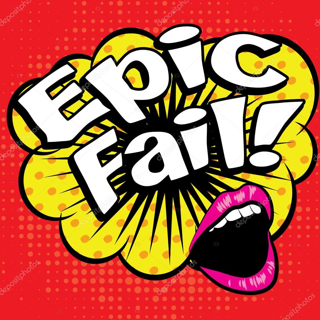 Epic fail lettering in retro comic style