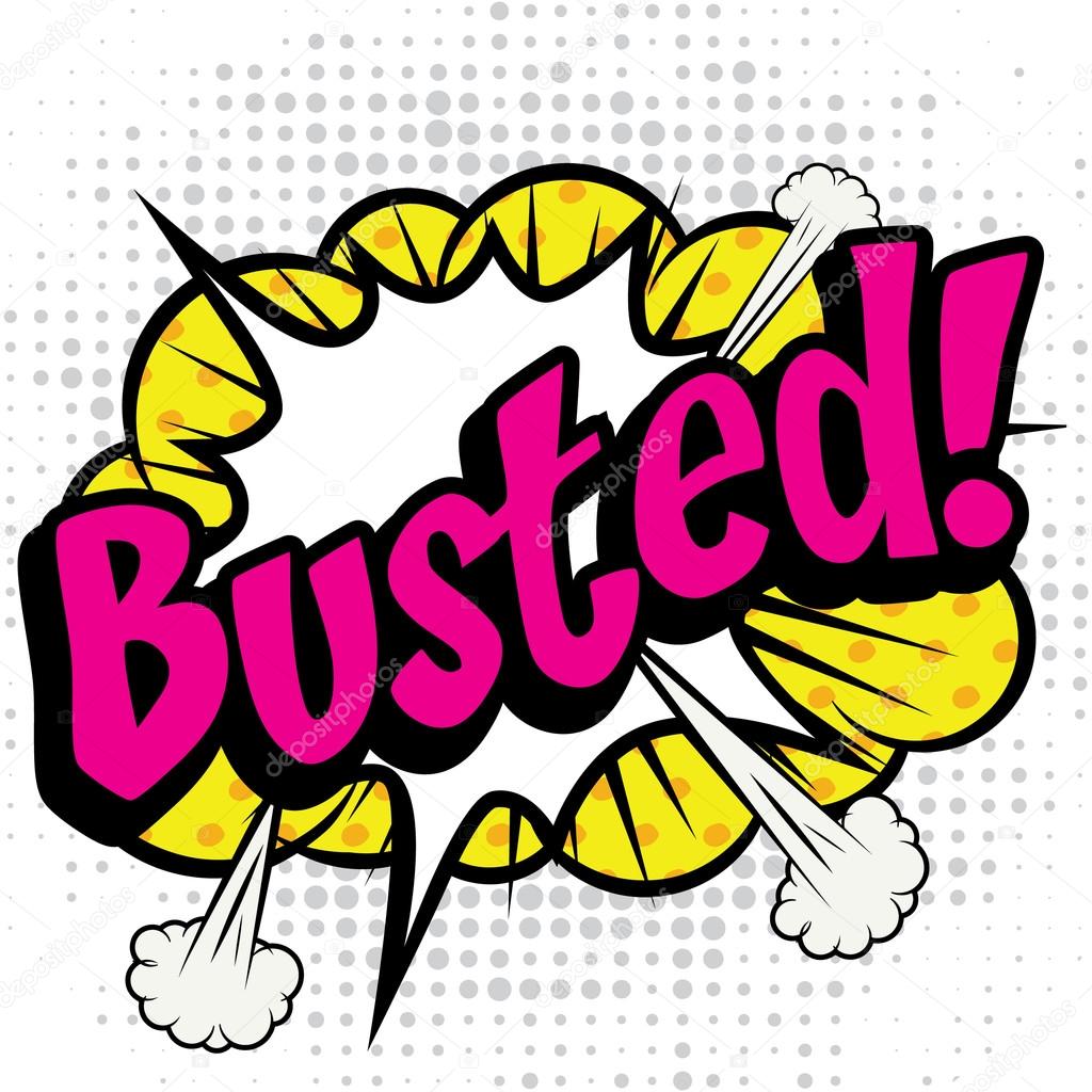 Busted retro comic pop art lettering