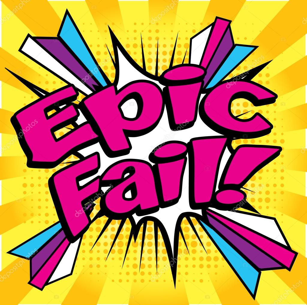 Epic fail lettering in retro comic style