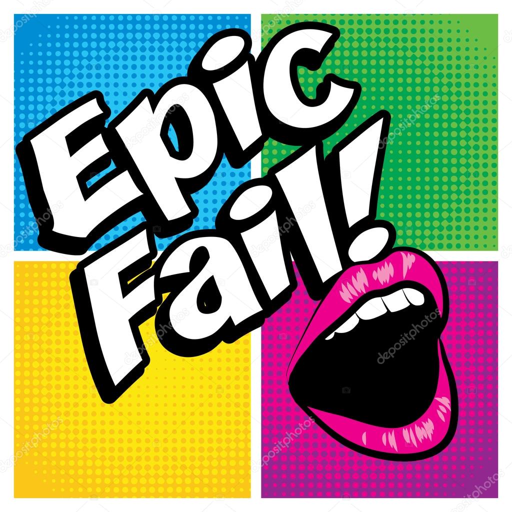 Epic fail lettering in retro comic style