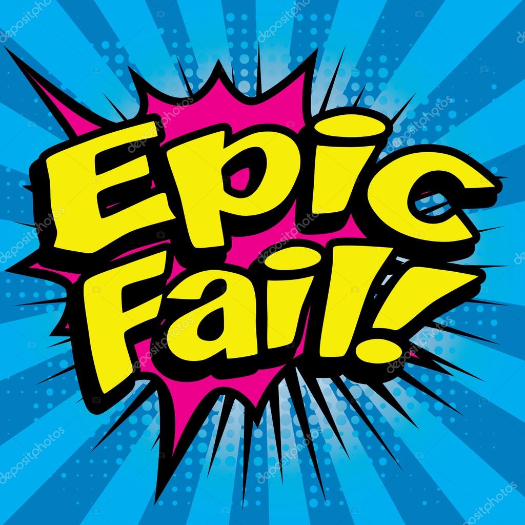 Epic fail lettering in retro comic style
