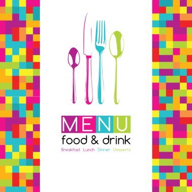 Restaurant Pop Art Pixel Menu clipart