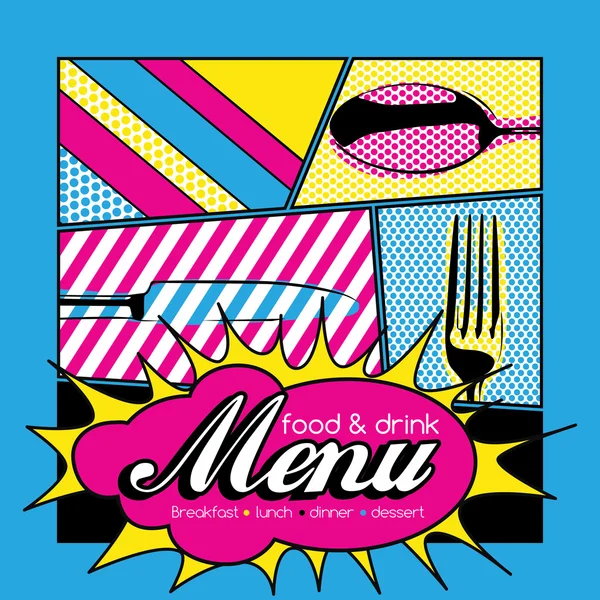 Restaurante Pop Art — Vector de stock