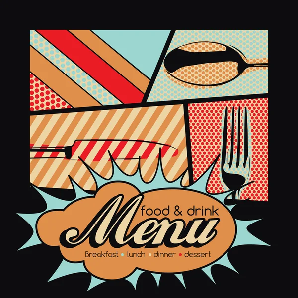 Restaurant Pop Art — Image vectorielle