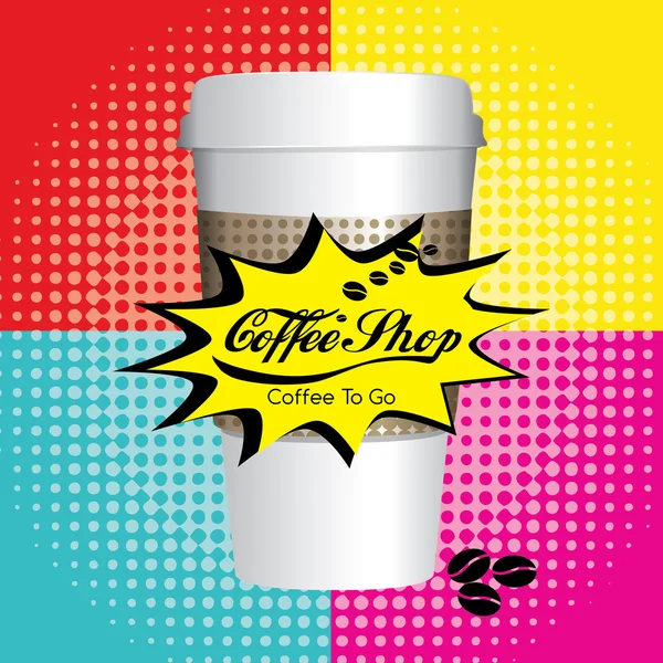 Coffee Shop Pop Art — Stock Vector