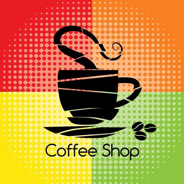 Coffee Shop Pop-Art — Stock Vector