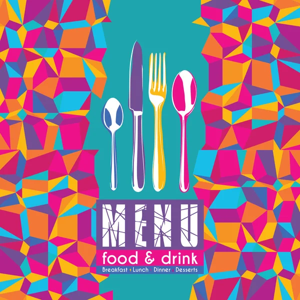 Restaurant Pop Art Menu Triangulaire — Image vectorielle