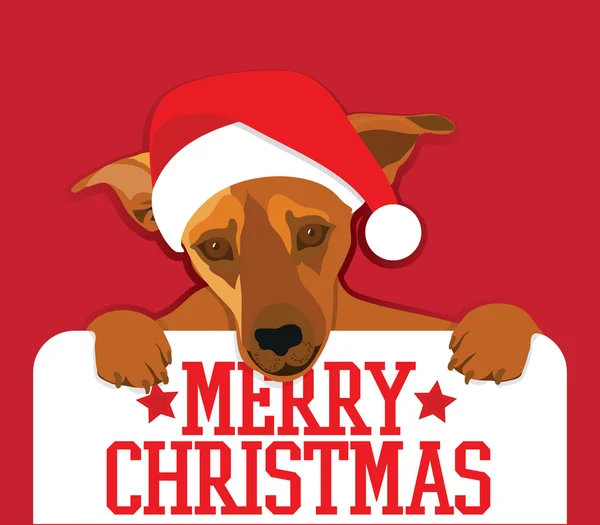 Merry christmas köpek — Stok Vektör