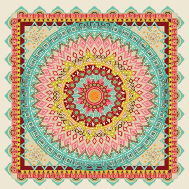Soyut çiçek Mandala.