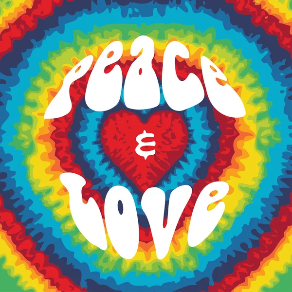 Paz y amor - Estilo hippie — Vector de stock