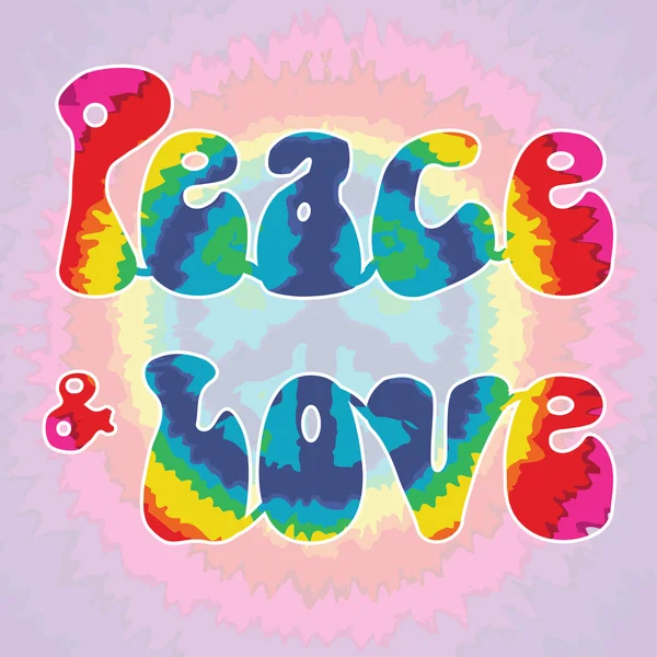 Peace & Love - Hippie style — Stock Vector
