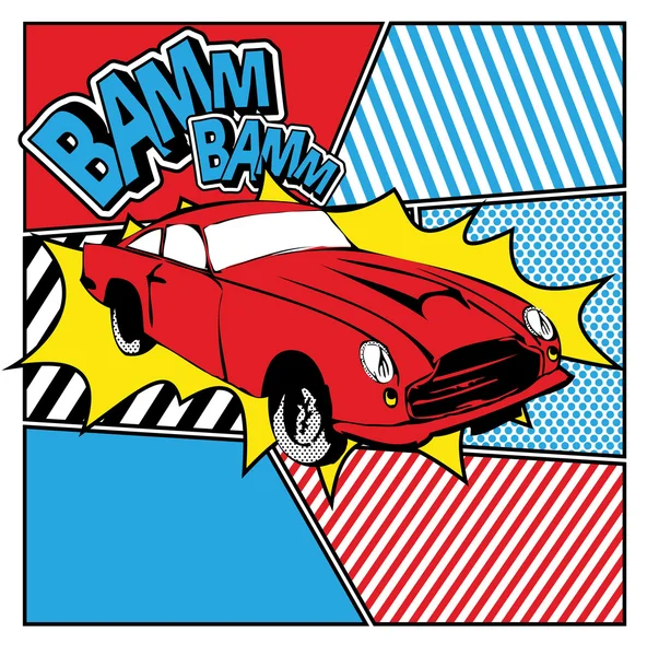 Pop art voiture — Image vectorielle
