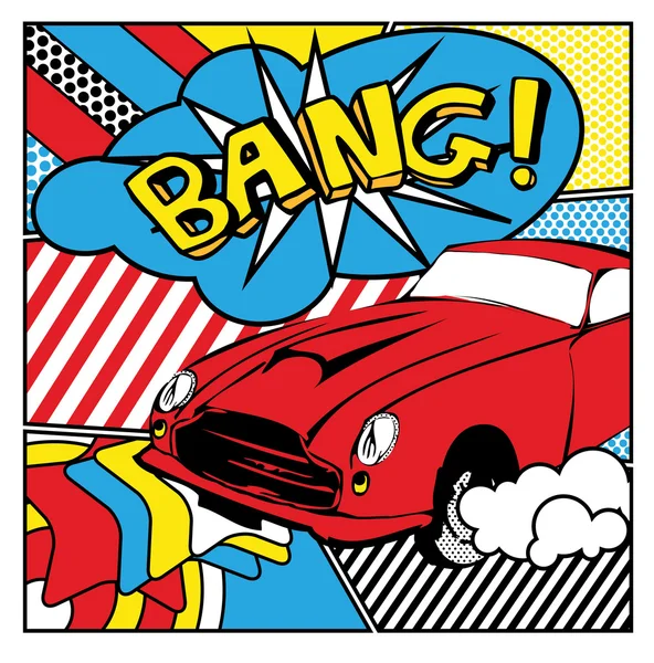 Pop art car — Stock Vector