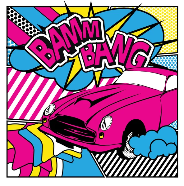 Pop art car — Stock Vector