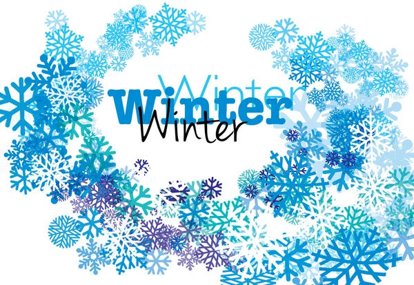 冬天的季节。矢量图和雪花. — 图库矢量图片