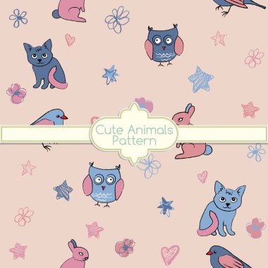 Sevimli hayvan deseni.