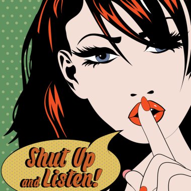 Sessizlik lütfen! Pop Art işareti.
