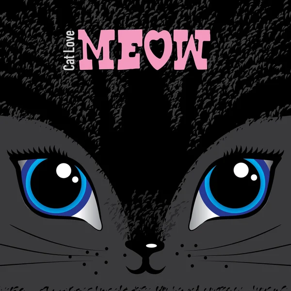 Meow - conceito de esboço — Vetor de Stock