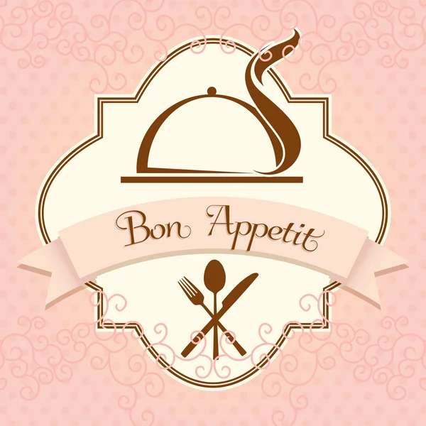 Σας ευχόμαστε καλή όρεξη Bon εστιατόριο κάρτα μενού εστιατορίου — Διανυσματικό Αρχείο