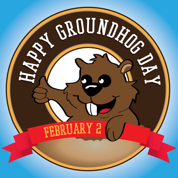 Cute groundhog popping out of a hole.