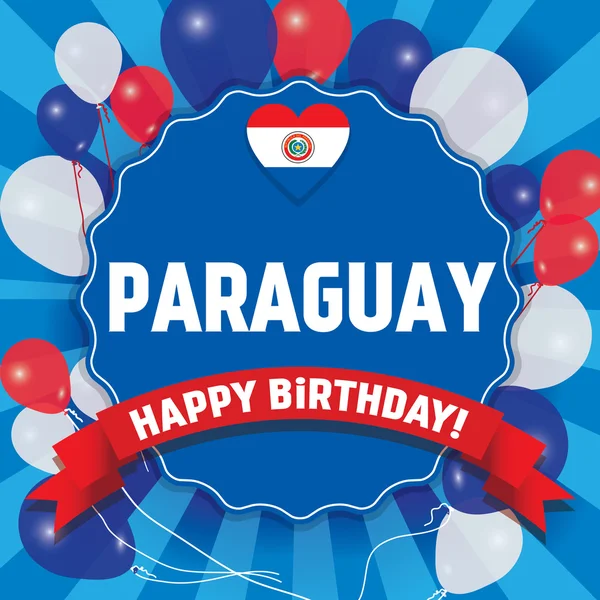 Feliz Cumpleaños Paraguay - Feliz Día de la Independencia — Vector de stock