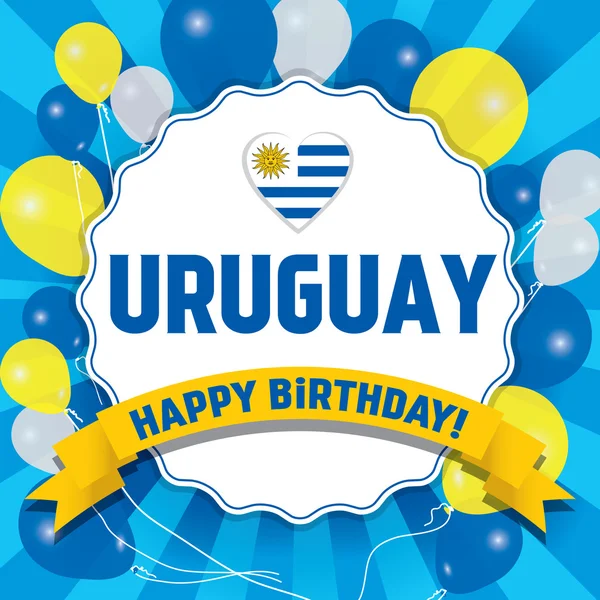 Feliz Cumpleaños Uruguay - Feliz Día de la Independencia — Archivo Imágenes Vectoriales