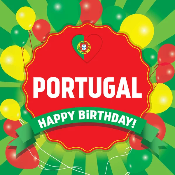 Χαρούμενα γενέθλια Πορτογαλία - καλή ημέρα της ανεξαρτησίας — Διανυσματικό Αρχείο