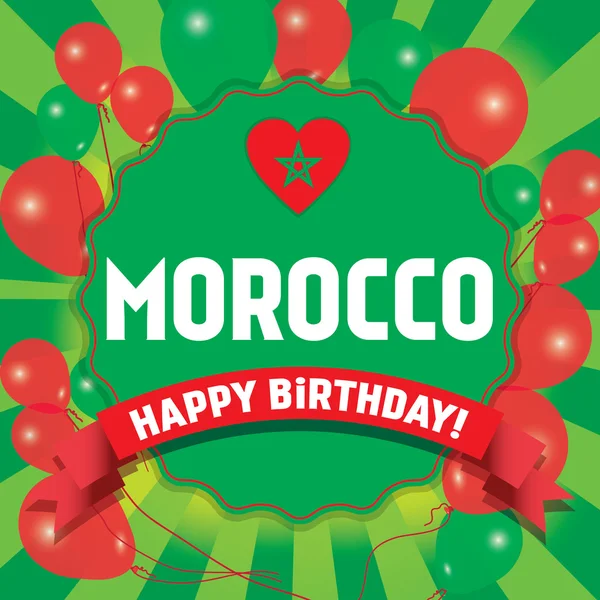 Buon compleanno Marocco - Buon Giorno dell'Indipendenza — Vettoriale Stock