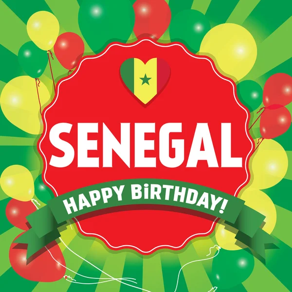Joyeux anniversaire Sénégal - Joyeuse fête de l'indépendance — Image vectorielle