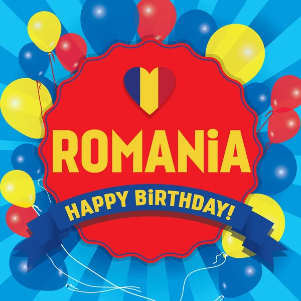 Buon compleanno Romania - Buon giorno dell'indipendenza — Vettoriale Stock