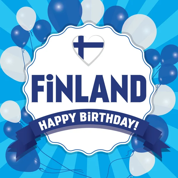 Buon compleanno Finlandia - Buon giorno dell'indipendenza — Vettoriale Stock